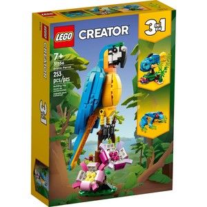 LEGO Exotic Parrot Creator 3 in 1 Parrot, Swimming Fish, Cute Frog Model 31136